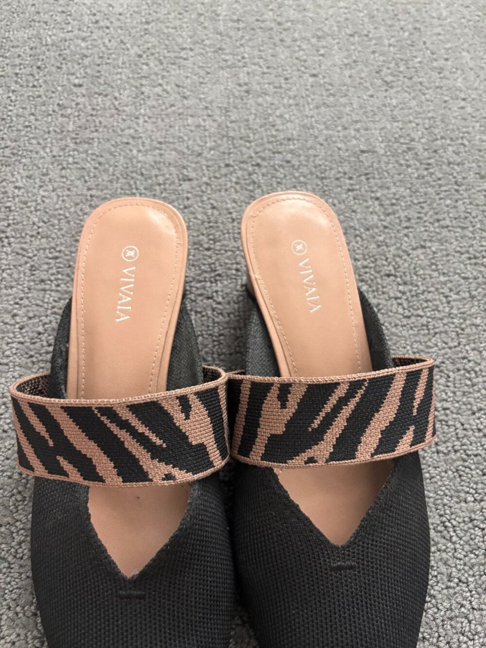 Vivaia Black/Zebra Kitten Heel Mule - Picture 2 of 6